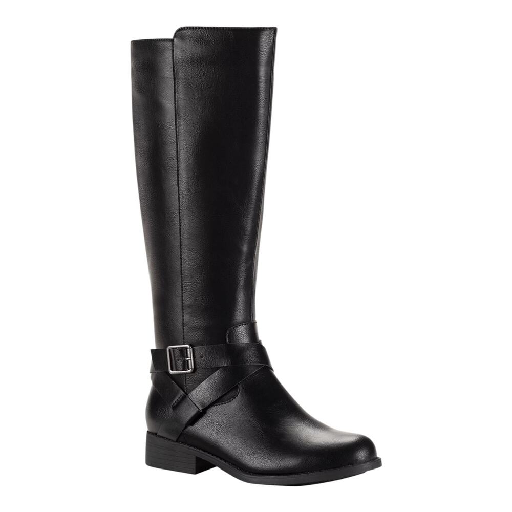 Style & Co Women's Margoo Buckled Stap Knee High Riding Boots Black Size 9